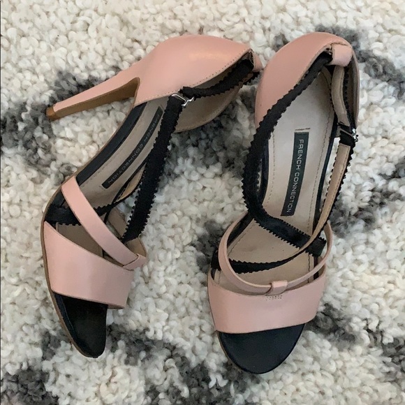 Blush and black French Connection Sandal Heels - Picture 2 of 2